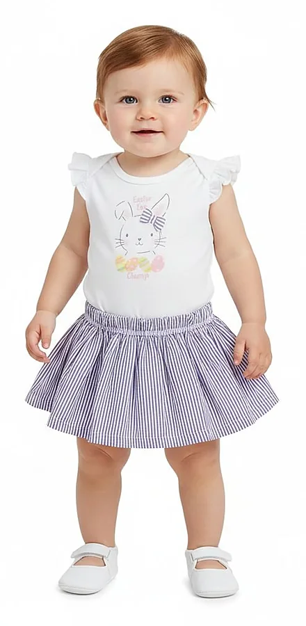 Amira Rabbit Print Set for Baby Girl