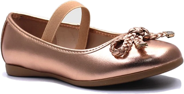 Metallic Braided Bow Flats Shoes