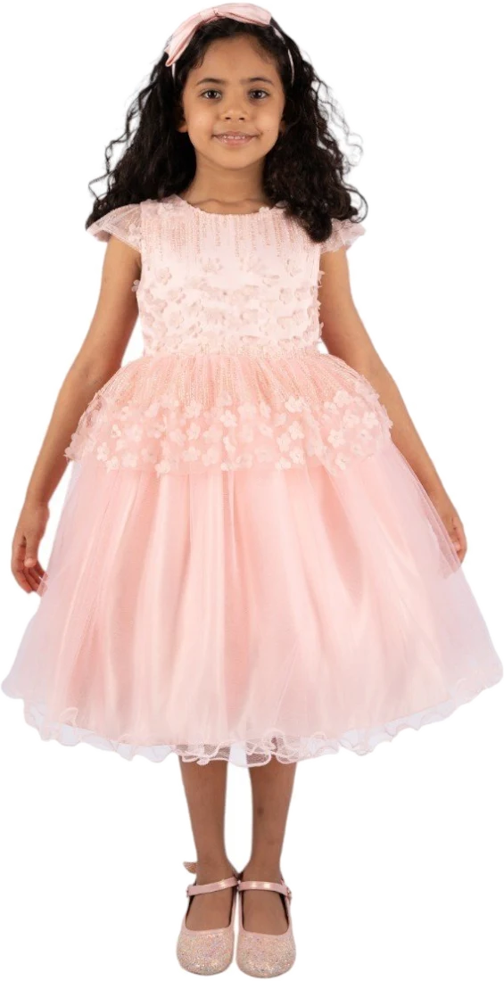 Clara Pink Flower Dress with Headband