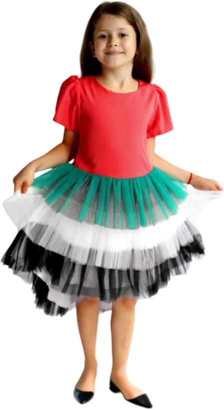 UAE National Day Flag Dress for Girls