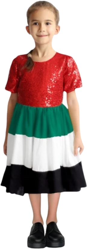 Flag UAE National Day Sequins Dress