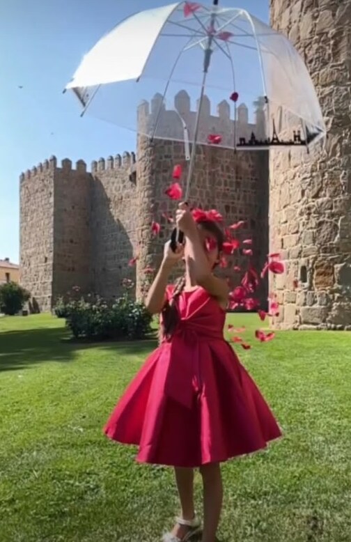 Summer holiday in the red bow dress.